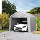 Heavy Duty Carport, 10 x 17 ft Portable Garage with Roll-up Zipper Door for Motorcycle Garden Storage