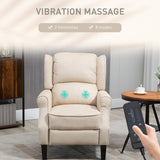 Massage Recliner Chair for Living Room, Push Back Recliner Sofa, Suede Wingback Reclining Chair with Extendable Footrest, Wood Legs