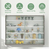 7-Tier Display Cabinet, Shot Glass Display Case, Glass Curio Cabinet with 2 Glass Doors and 6 Adjustable Shelves