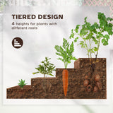 4-Tier Raised Garden Bed, Vertical Wooden Elevated Planter Box Kit with Liner for Vegetable