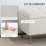 Storage Ottoman Bench, 43 Inch Large Storage Chest with Steel Legs and Padded Seat, Load 485 lbs