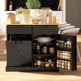 10 Gallon Hidden Garbage Bin Cabinet, Tilt Out Trash Cabinet w/ 2 Drawers