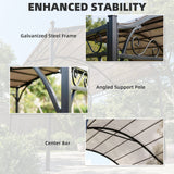 10' x 10' Outdoor Pergola with UV30+ Canopy Galvanized Steel Frame Sun Shade with Arched Top