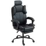 Reclining Office Chair, Executive Desk Chair with Pet-Friendly Fabric, Headrest, Footrest, Swivel Wheels