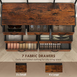 4-In-1 Coat Rack with 7 Drawer Fabric Dresser, Hall Tree with 14 Hooks for Hallway