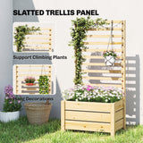 Wooden Raised Garden Bed with Trellis
