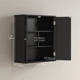 Bathroom Medicine Cabinet, Wall Cabinet with 2 Doors and Adjustable Shelf