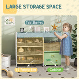 Toy Storage Organizer with 11 Non-Woven Fabric Boxes, Storage Cabinet & Shelves