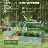 6' x 3' Metal Planter Box with Cover, Raised Garden Bed with Mini Greenhouse for Herbs