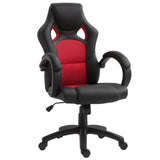 Chaise de bureau de jeu de course, Fauteuil de gamer d'ordinateur avec roulettes pivotantes, Appuie-tête rembourré, Fonction d'inclinaison