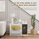 Meuble de litière pour chat, salle de toilettage pour chat avec porte en rotin