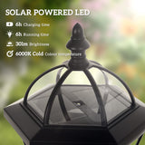 2 Piece LED Garden Lights Lamp Post Solar Powered Auto Switch Outdoor Lantern Patio Pathway Walkway Water-Resist 6 Hours