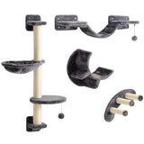 4Pcs Cat Wall Shelf with Scratching Post, Cat Wall Shelves for Relaxing