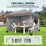 10' x 10' Pop Up Canopy with Sidewalls, Height Adjustable Instant Tent for Outdoor