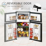 3.2 Cu Ft Compact Refrigerator, Adjustable Shelves and Reversible Doors for Bedroom