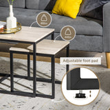 Tables basses gigognes - Ensemble de 3, Tables d'appoint modernes avec cadre en métal noir pour salon et mobilier de maison