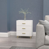 4 Drawer Cabinet, Chest of Drawers with Aluminium Legs and Gold Handles
