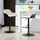 Ensemble de 2 Tabourets de Bar, Tabourets Pivotants de Hauteur Comptoir avec Dossier, Repose-pied, Hauteur Ajustable