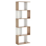 Étagère bibliothèque géométrique à 5 niveaux Étagère de présentation et de rangement Meuble de salon ou de bureau moderne pouvant servir de séparateur de pièce