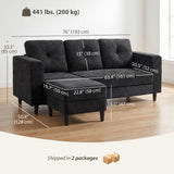 Sectional Sofa, Wooden Legs