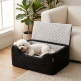 Dog Car Seat, Dog Booster Car Seat Washable with Adjustable Safety Leash, Storage Pockets for Small Under 10kg
