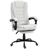 7-Point Vibrating Massage Chair, Reclining Office Chair with Footrest, Adjustable Height