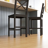 Counter Height Stools Set of 2, Farmhouse Bar Stools with Backs, Solid Wood Counter Stools for Kitchen Island
