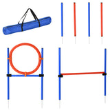 Kit d'entraînement d'agilité pour chien saut haut poteau de slalom anneau entraînement obéissance équipement ajustable portable