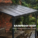 11' x 10' Outdoor Pergola, Wall Mounted Hardtop Lean-to Gazebo with Polycarbonate Roof and Metal-Aluminium Frame