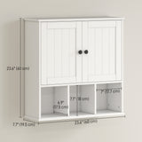 Farmhouse Bathroom Wall Cabinet, Wall Mounted Medicine Cabinet with Adjustable Shelf, Open Compartments