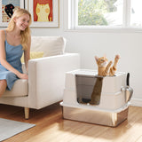 XL Stainless Steel Litter Box w/ 100° Flip Top