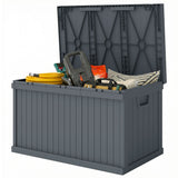 70 Gallon Deck Box, Resin Outdoor Storage Box with Handles