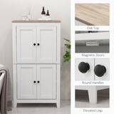 Bathroom Storage Cabinet, Modern Bathroom Floor Cabinet with 4 Doors and 2 Adjustable Shelves