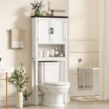 Over The Toilet Storage, Bathroom Cabinet Over Toilet with Open Shelf and Adjustable Bottom Bar