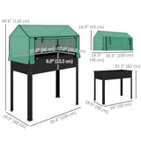 Raised Garden Bed Planter with PE Greenhouse Cover