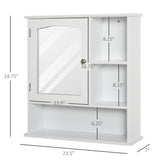 Armoire à pharmacie murale, meuble de salle de bain avec miroir, portes et étagères de rangement