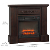 Electric Fireplace with Mantel, Freestanding Heater Corner Firebox with Log Hearth and Remote Control