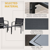 Ensemble de Mobilier de Patio 4 Pièces avec Table à Café Plateau Verre, Siège et Dossier Maille Respirante pour Jardin