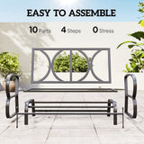 2-Person Outdoor Glider Chair, Patio Double Rocking Loveseat with Steel Frame and Cushions for Backyard