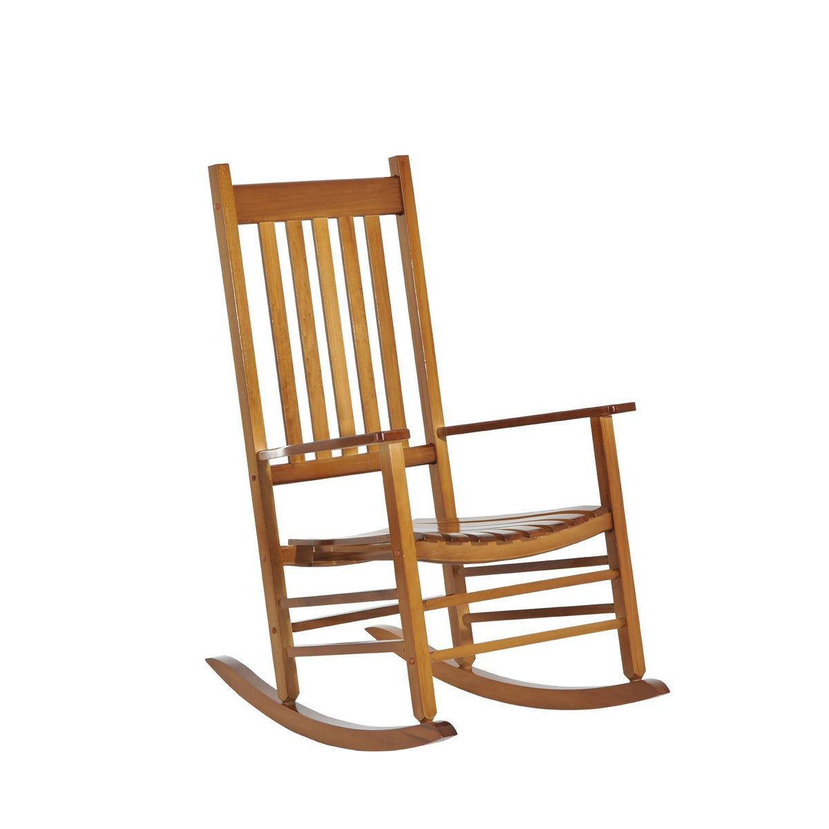 Chaise berçante patio en bois extérieur jardin fauteuil inclinable loisir siège simple bras