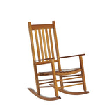Chaise berçante patio en bois extérieur jardin fauteuil inclinable loisir siège simple bras