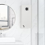 Armoire à pharmacie murale, armoire de salle de bain verrouillable à 5 niveaux avec 2 clés et étagères réglables