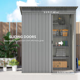5.2' x 3.5' Outdoor Storage Shed, Easy to Assemble Metal Garden Shed