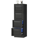 3 Drawer File Cabinet with Lock, Vertical Filing Cabinet with Adjustable Hanging Bars for A4 and Letter Size