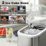 Portable Ice Maker Countertop, Self-Cleaning Ice Machine with 2 Bullet Ice Sizes