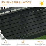 Wooden Outdoor Bench, 3 Person Patio Garden Bench with Diamond Pattern Backrest, 792 LBS Capacity