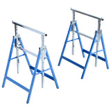 Set of 2 Adjustable Telescopic Builders Trestle, DIY Steel Work Bench Carpenter, Folding Saw Horse Tools