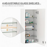 Armoire à pharmacie murale, armoire de salle de bain verrouillable à 5 niveaux avec 2 clés et étagères réglables