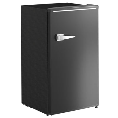 Retro Mini Fridge, 3.1 Cu. Ft Single Door Compact Refrigerator with Adjustable Thermostat, 2 Glass Shelves