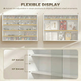 5-storey Display Cabinet, Shot Glass Display Case, Glass Curio Cabinet with 2 Glass Doors and 4 Adjustable Shelves